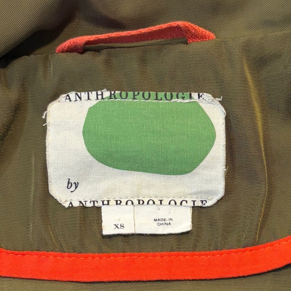 Anthropologie Gisborne Obi Trench Anorak Jacket Olive Green Size XS - Picture 10 of 11